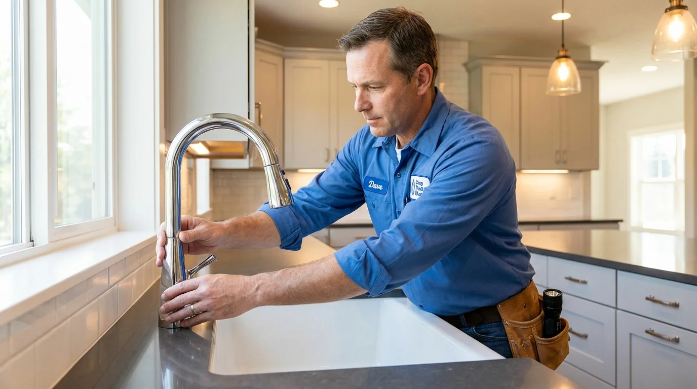 Kitchen faucet installation by Johns Plumbing LLC in New Lebanon